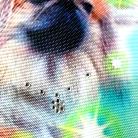 Dog Print Messager Shoulder Bag with Rhinestones - Picture 8 of 8